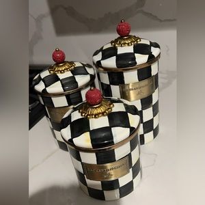 MacKenzie-Childs Courtly Check Canisters and Tea Kettle